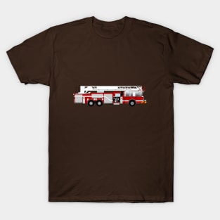 Red and White Fire Truck - Ladder T-Shirt